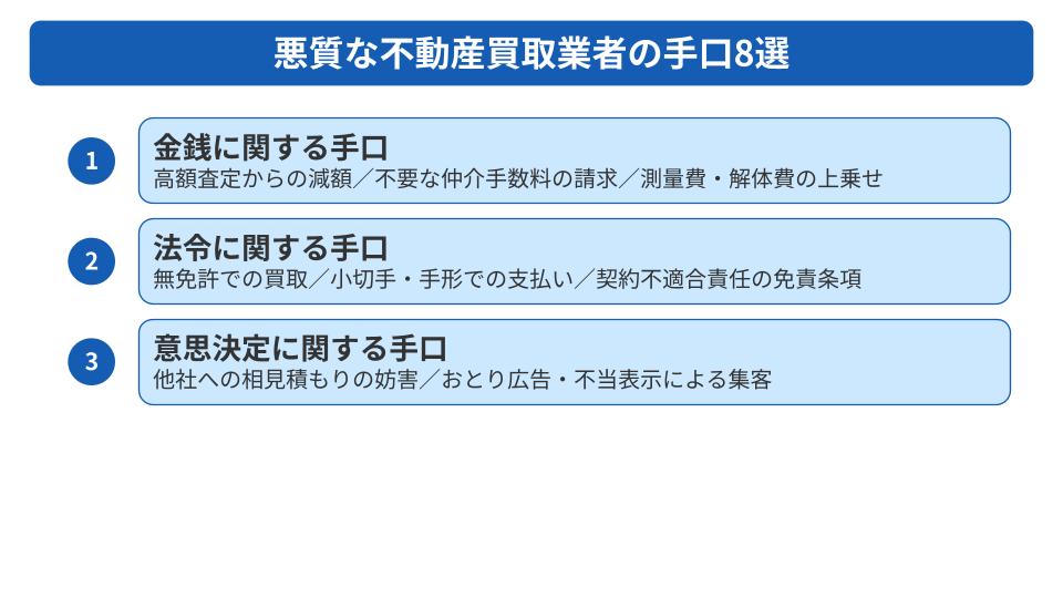 悪質な不動産買取業者によくある手口8選